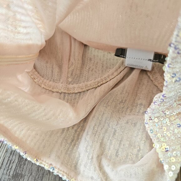 NWOT San Souci Shimmer Pearl Sequin Crop Top Bralette, S - Picture 7 of 10